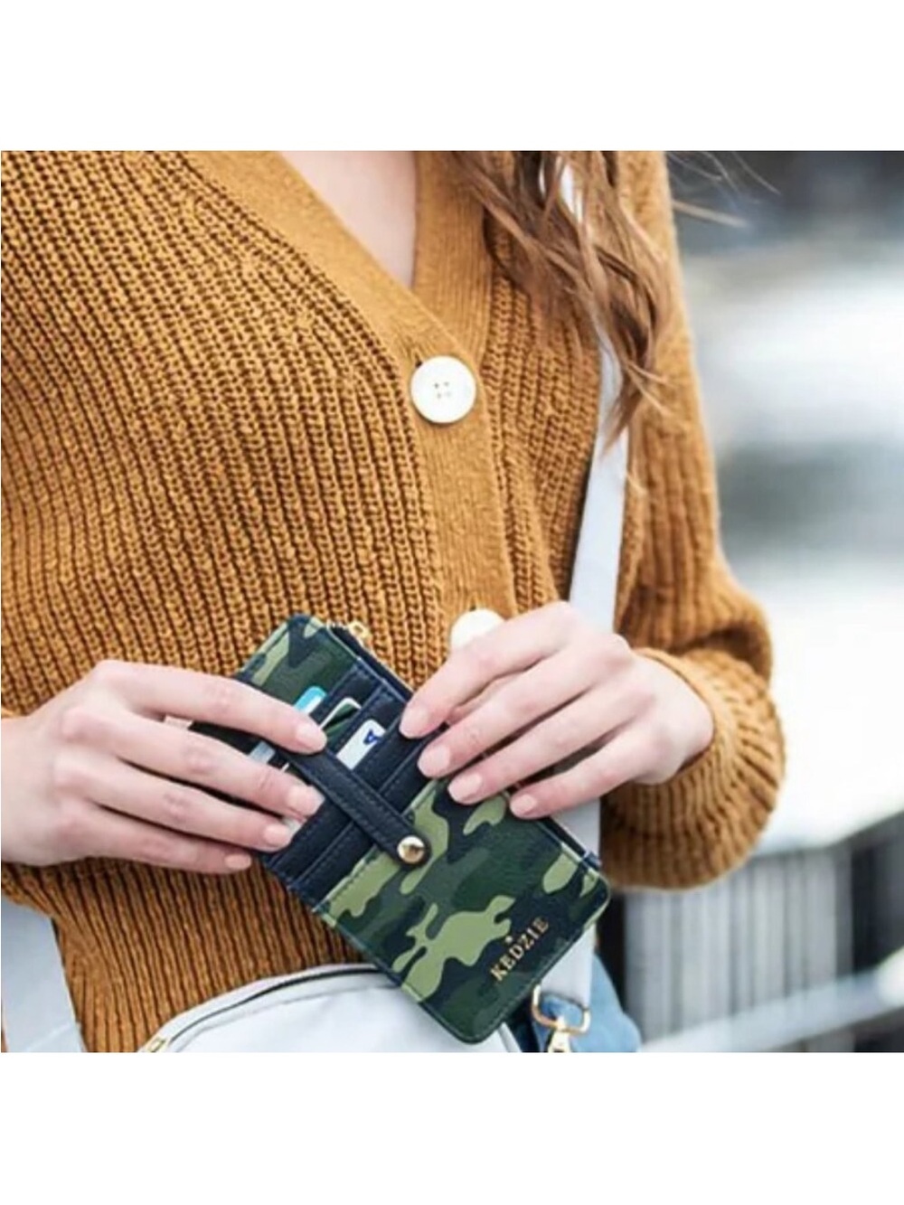 Kedzie Essentials Slim Card Wallet Camo Minimalist Camouflage Organizer